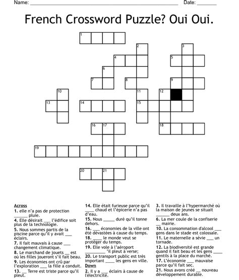 Enter the length or pattern for better results. . Mais oui crossword